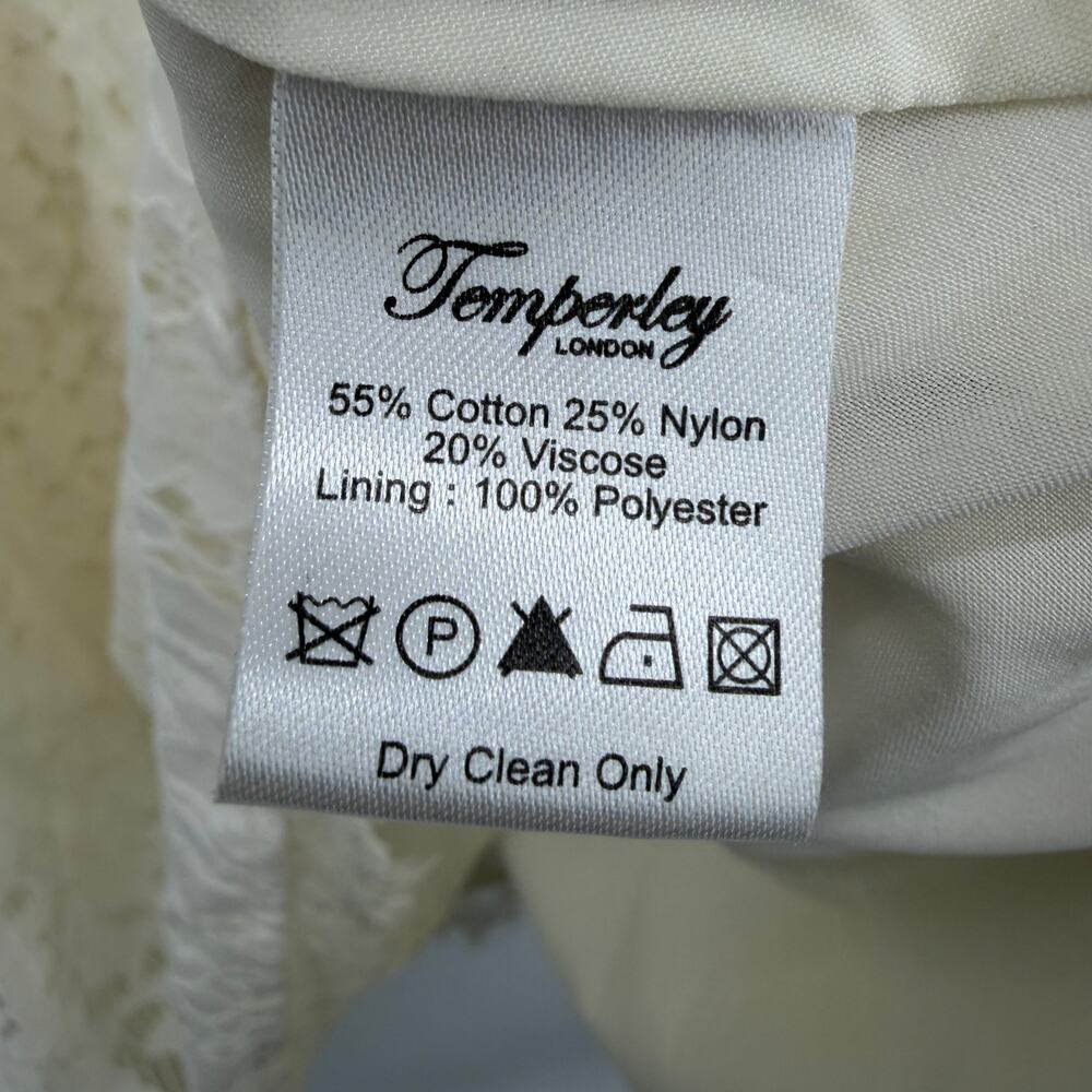 Temperley London Coco Lace Midi Dress Ivory Square Neck Womens US 8 - Picture 10 of 12
